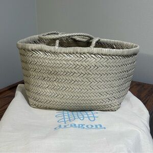 Dragon Diffusion Bamboo Triple Jump small woven leather tote